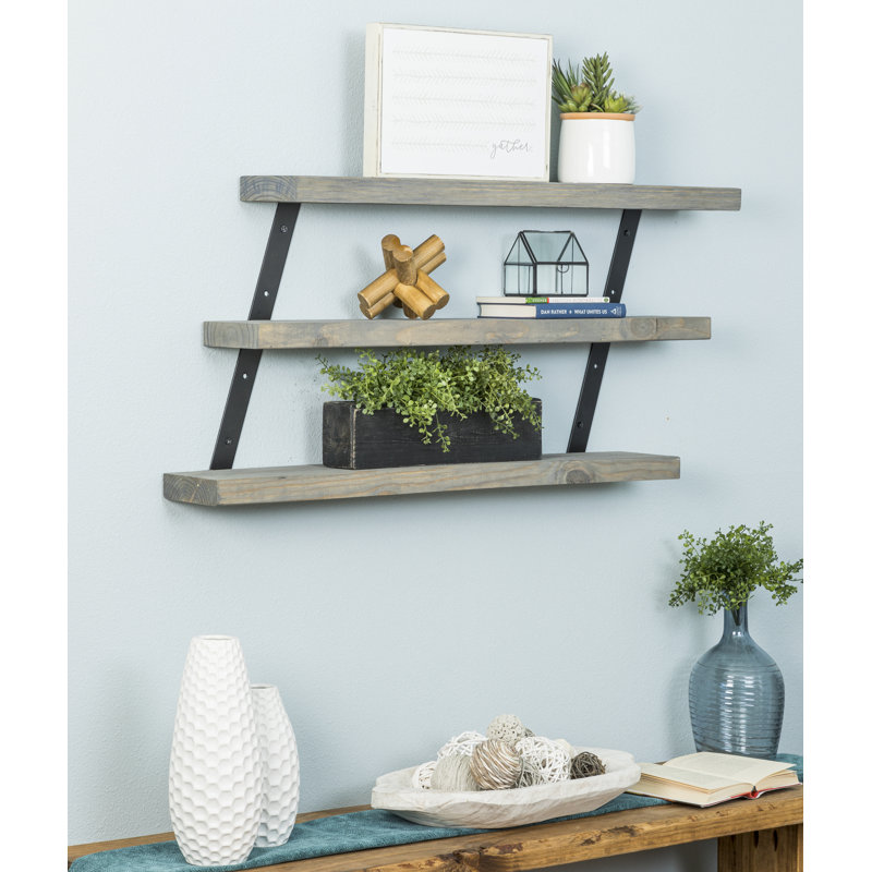 Birch Lane Serene 3 Piece Pine Solid Wood Tiered Shelf & Reviews